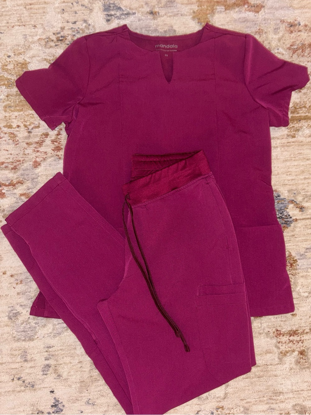 Mandala Magenta Scrub Set